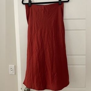 Red Satin Skirt